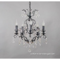 5 lights black Iron Crystal chandelier silver with black spot